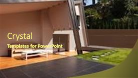  Presentation with villa - Slide deck enhanced with modern villa exterior with lawn background and a tawny brown colored foreground