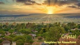  Presentation with village - Slide deck enhanced with modern-village-in-botswana background and a tawny brown colored foreground