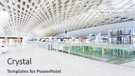  Presentation with waiting room - Slide set with modern waiting room in the mall background and a white colored foreground