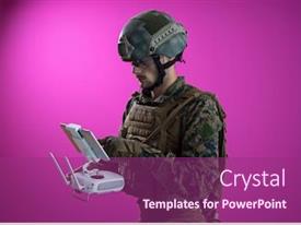 Modern Warfare Soldier As Drone PPT template 58 | CrystalGraphics