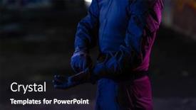  Presentation with dark night - Presentation design with modern-warfare-soldier-checking-navigation background and a  colored foreground