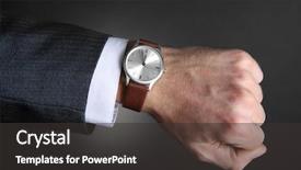  Presentation with modern - Theme consisting of modern watch on a businessman' background and a dark gray colored foreground