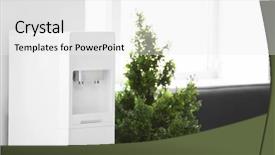  Presentation with water dispenser - Colorful presentation enhanced with modern water cooler in office backdrop and a white colored foreground