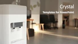  Presentation with water dispenser - Slide set with modern water cooler in office background and a gray colored foreground