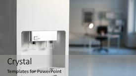  Presentation with water dispenser - Colorful presentation enhanced with modern water cooler in office backdrop and a light gray colored foreground