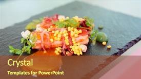  Presentation with crab - Colorful presentation theme enhanced with modern way with molecular backdrop and a tawny brown colored foreground