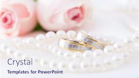  Presentation with pink wedding - Slide set featuring modern-wedding-rings-with-pearl background and a sky blue colored foreground