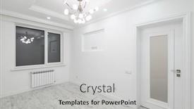  Presentation with room - Presentation theme consisting of modern-white-empty-room-mockup background and a light gray colored foreground