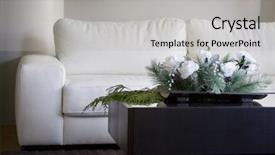  Presentation with white christmas - Presentation having modern white floral centerpiece background and a light gray colored foreground