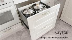  Presentation with modern black and white trees - Slide deck enhanced with modern white kitchen some drawers background and a light gray colored foreground