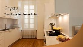  Presentation with light fire - Theme having modern-white-kitchen-with-parquet background and a soft green colored foreground