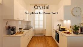  Presentation with light fire - Slides with modern-white-kitchen-with-parquet background and a lemonade colored foreground