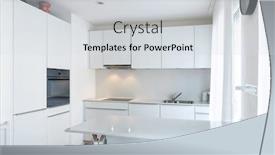  Presentation with kitchen design - Presentation enhanced with modern-white-kitchen-with-peninsula background and a light gray colored foreground