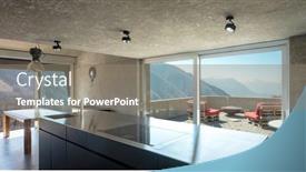  Presentation with stainless steel - Slide deck featuring modern-white-kitchen background and a gray colored foreground