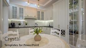  Presentation with dining - Theme featuring modern-white-large-luxurious-kitchen background and a mint green colored foreground