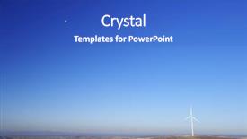  Presentation with electricity - PPT layouts enhanced with modern windmill for electricity production and moon in the cloudless sky background and a cobalt blue colored foreground