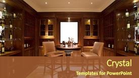  Presentation with wine - Presentation theme consisting of modern wine shop background and a tawny brown colored foreground