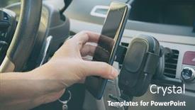  Presentation with wireless - Colorful PPT layouts enhanced with modern-wireless-smartphone-charging backdrop and a ocean colored foreground