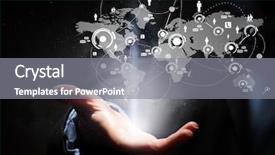  Presentation with connection - Colorful PPT theme enhanced with modern wireless technology - global connection technologies mixed media backdrop and a gray colored foreground