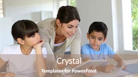  Presentation with hearing aids for children in school - Slides consisting of modern wireless technology - woman teaching class to school background and a coral colored foreground