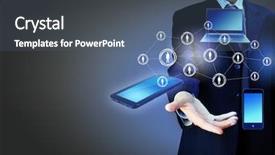  Presentation with social media - Audience pleasing slide deck consisting of modern wireless technology and social backdrop and a ocean colored foreground