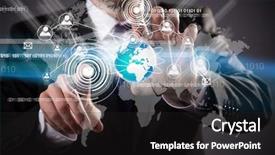  Presentation with social media - PPT layouts having modern wireless technology and social background and a dark gray colored foreground