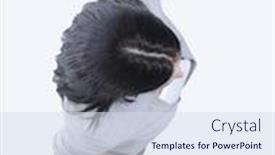  Presentation with business growth - PPT theme consisting of modern-woman-in-full-growth background and a sky blue colored foreground