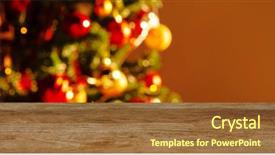  Presentation with wooden cross against the sky - PPT theme having modern wooden table against copy background and a  colored foreground