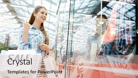  Presentation with modern trade - Theme featuring modern young consumer looking background and a coral colored foreground