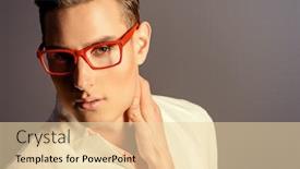  Presentation with modern elegant - PPT theme consisting of modern young man in white jacket and elegant red glasses studio fashion shot optics background and a lemonade colored foreground