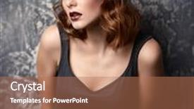  Presentation with spring modern - Cool new PPT theme with modern young woman wearing casual clothes and wreath of flowers cosmetics and make-up spring and summer fashion backdrop and a coral colored foreground