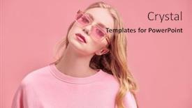  Presentation with girl model - Slide deck enhanced with modern-youth-feminine-style-beautiful and a coral colored foreground