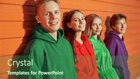  Presentation with youth - Presentation theme featuring modern-youth-style-two-teenage background and a ocean colored foreground