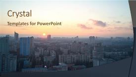  Presentation with modernization - Cool new PPT theme with modernization - aerial view of the city backdrop and a cream colored foreground