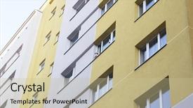  Presentation with mineral - Audience pleasing slides consisting of modernization - apartment building thermally insulated backdrop and a mint green colored foreground