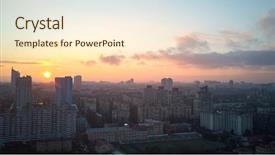  Presentation with modernization - Audience pleasing theme consisting of modernization - birdseye view of the city backdrop and a cream colored foreground