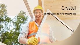  Presentation with modernization - Cool new PPT layouts with modernization - competent window fitter working backdrop and a lemonade colored foreground