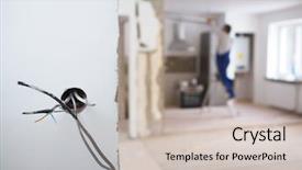  Presentation with modernization - Slide deck consisting of modernization - electrical installations in an appartment background and a soft green colored foreground