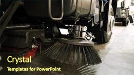  Presentation with modernization - Slide set featuring modernization - part of municipal car background and a tawny brown colored foreground