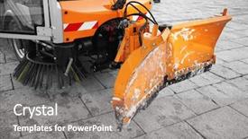  Presentation with car cleaning - Slide set featuring modernization - part of municipal car background and a gray colored foreground