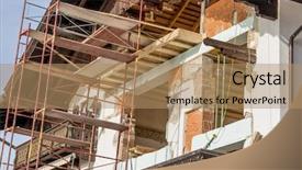  Presentation with house - Amazing PPT layouts having modernization - remodeling of a house backdrop and a coral colored foreground