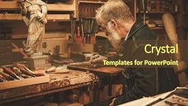  Presentation with decor - Presentation theme consisting of modernization - senior restorer working with antique background and a tawny brown colored foreground