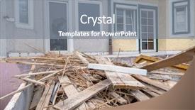  Presentation with houses cars - Beautiful PPT theme featuring modernization - terraced houses are being renovated backdrop and a gray colored foreground