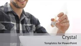  Presentation with modernization - PPT layouts enhanced with modernization background - man changing light bulb background and a  colored foreground