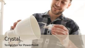  Presentation with modernization - Audience pleasing presentation consisting of modernization background - man changing light bulb backdrop and a  colored foreground