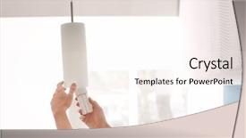  Presentation with modernization - Presentation design featuring modernization background - man changing light bulb background and a  colored foreground