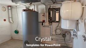  Presentation with modernization - Presentation theme with modernization-of-boiler-room background and a gray colored foreground