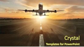  Presentation with commercial - Beautiful slide set featuring modes - huge two storeys commercial jetliner backdrop and a tawny brown colored foreground