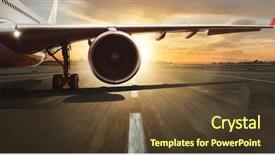  Presentation with turbine - Colorful slide set enhanced with modes - wing and turbine of commercial backdrop and a tawny brown colored foreground