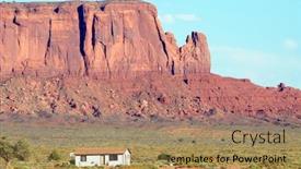  Presentation with arizona desert - Presentation theme enhanced with modest-house-in-desert background and a  colored foreground